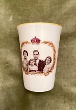 George VI Coronation Souvenir Cup Beaker Royal Family Woods Ivory Ware