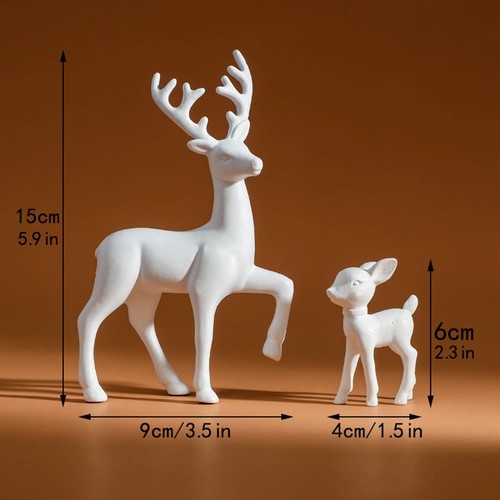 Mother deer fawn figurines - fawn,