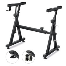 ?Donner Metal Piano Keyboard Z Stand+Wheels Heavy-Duty Portable Foldable Stable