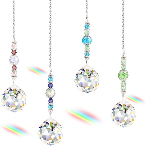4pcs clear crystal prism - crystal, ball