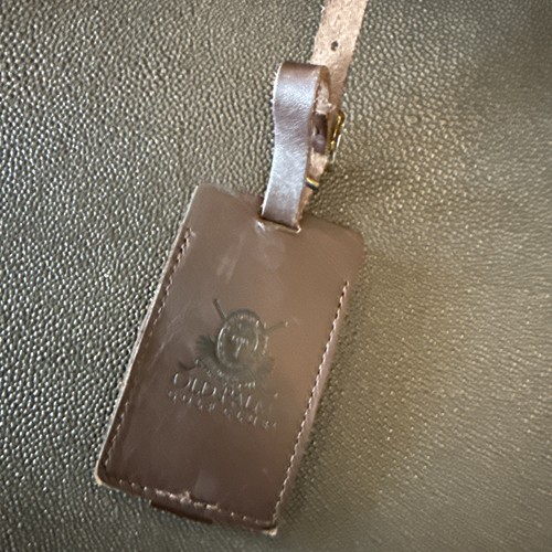 Luggage tag leather vintage - leather,