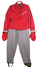 VTG 1940's White Mountain Women’s Red Gray Reversible Ski Suit Wool Gabardine