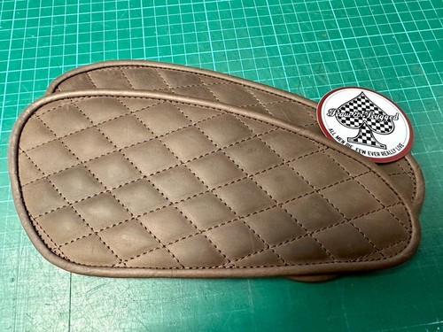 Quilted tobacco leather knee - tobacco,