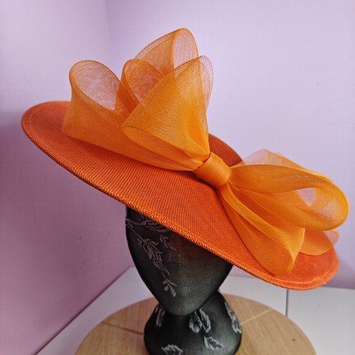 Orange large fascinator - large,