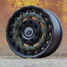 17" VW CRAFTER (6 STUD),Wolfrace Slotmag Matt Black,Green,8j Alloys X4