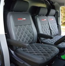 VW Transporter T5 Genuine Fit Sportline Van Seat Covers Black & Modena Diamonds