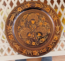 Vintage Etched 13" Copper Wall