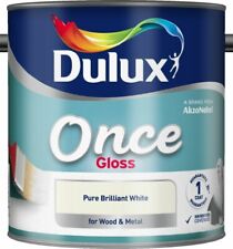 Dulux Once Gloss One Coat Paint - Interior Wood Metal Pure Brilliant White 1.25L