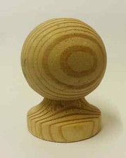 Untreated Wooden Ball Finial for 3 ins posts