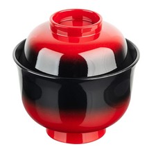 Hasori Japanese Lacquer Miso Soup Bowl and Lid