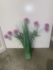 Flower Arrangement, Artificial Pink Set Of Six Flowers With Grasses And Ferns