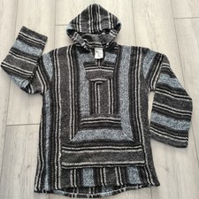 Mexican Hoodie Drug Rug Earthragz Baja Jerga Bohohippy Unisex Festival S 30-32in
