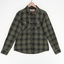 Dixxon Flannel Shirt Womens Medium Green Plaid The Burlington Pearl Snap