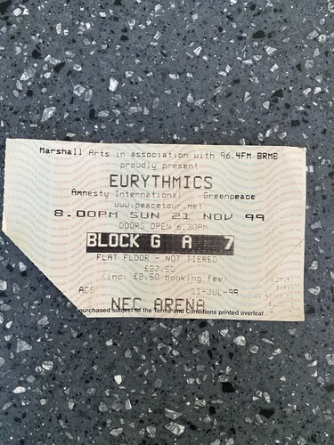 Eurythmics concert ticket - concert,