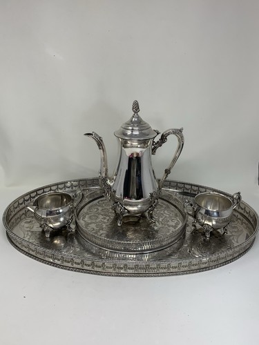 Vintage metalware tea set - set, with