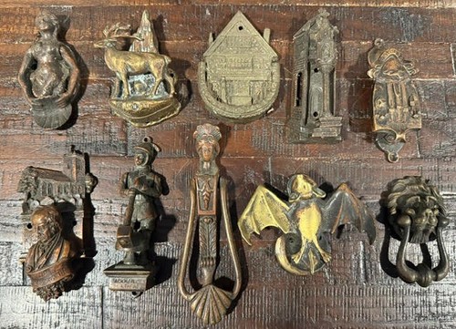 Antique brass figural - (10), &