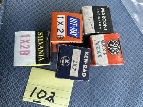 Lot 102 five radio tubes - lot,