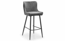 Grey velvet quilted bar - velvet,