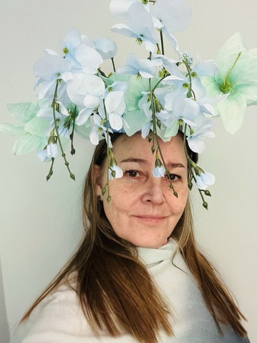 Hat fascinator powdered blue - powdered,