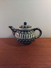 VINTAGE POLISH POTTERY BOLESLAWIEC TEAPOT, 1.5 LITRE