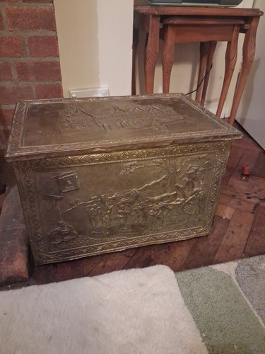 Vintage brass embossed coal