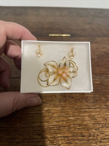 Vintage brooch and earring - brooch,