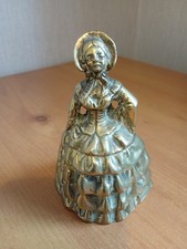 VINTAGE HEAVY BRASS BELL CRINOLINE LADY (Ringer is Missing) (Height 12cm) VGC