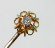 Antique 15ct Gold And Old Mine Cut Diamond Stick / Tie Pin 23064