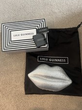 Lulu Guinness Silver Sparkle Lips Bag