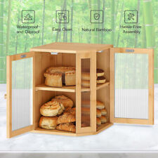 2Tier Bamboo Bread Box with