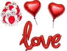 Happy Valentines Day Decorations Red White Love Heart Balloons Wedding Proposal
