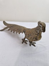 Vintage Brass Metal Pheasant Figurine 12" Long 5" Tall.