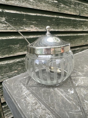 Vintage cut glass jam - vintage,