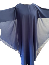 Ladies Butterfly Chiffon Nida Plain Abaya/Jilbab/Farasha Navy 52,54,56,58 (F04)