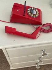 Vintage red trim phone with - vintage,