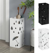 Square Umbrella Stand, Umbrella Holder for Hallway with 4 Hooks Drip Tray