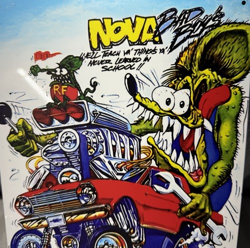 Rat fink metal sign - rat,