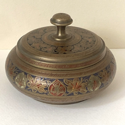 Vintage indian etched brass - vintage,