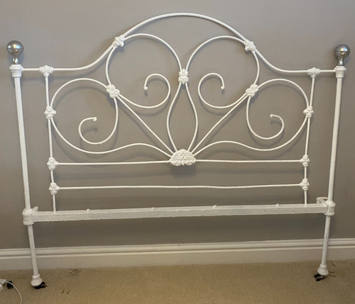 Victorian cast iron headboard - cast,