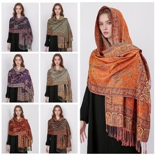 Pashmina Hijab Shawls Paisley Bandana Scarf with Tassel Soft Hijab Turkish S ✨p