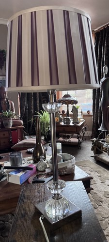 Glass chrome table lamp - glass,