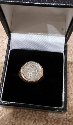 Gold 1853 dollar coin ring - 1853, 1