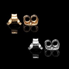 Solid 14k White Yellow Gold PushBack Earring Butterfly Backing Replacement Large