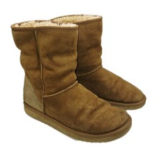 UGG Classic Short 5852 Boots Womens UK 6 Tan Suede Sheepskin Lined Winter Style