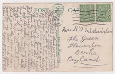 Bank of Ireland DUBLIN Postcard 1918 to Steventon Berkshire (Now Oxfordshire)