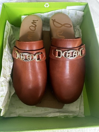 Leather clogs tan sam - clogs,