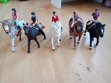 5 Schleich Horses , Saddles