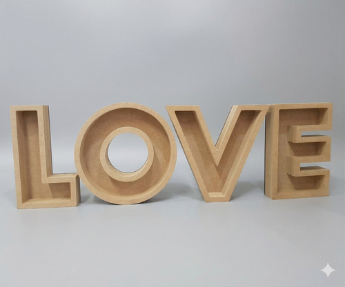 Open fillable letters mdf wood - letters,