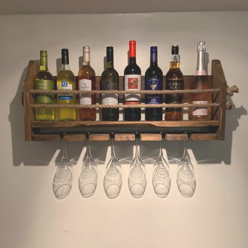 Wine rack glass rustic - wine,