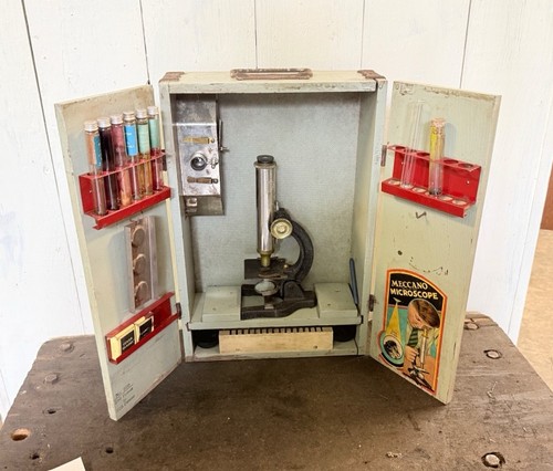 Vintage meccano microscope - microscope, set